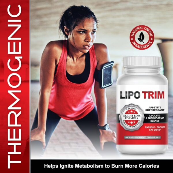 Lipo Trim- Advanced Lipogenic Thermogenic Diet Pills – Boost Energy, Enhance Focus, and Accelerate Fat Loss- 60 Fast Acting Appetite Suppressant Capsules
