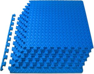 ProsourceFit Puzzle Exercise Mat ½ in, EVA Interlocking Foam Floor Tiles for Home Gym, Mat for Home Workout Equipment, Floor Padding for Kids, Black, 24 in x 24 in x ½ in, 24 Sq Ft - 6 Tiles