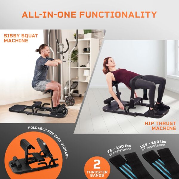 LifePro GluteBlast Hip Thrust Machine - Premium Squat and Glute Workout Equipment for Home Gym with Resistance Bands - Multipurpose Glute Bench for Glutes, HIPS, and Thighs