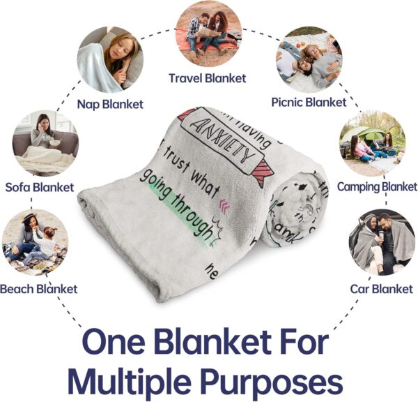 My Mental Breakdown Blanket, Mental Health/Inspirational Gifts for Women Men, Mental Health Counselor Gifts, Daily Affirmations, Stress Relief/Self Care Love Gifts, Calm Down Corner Supplies