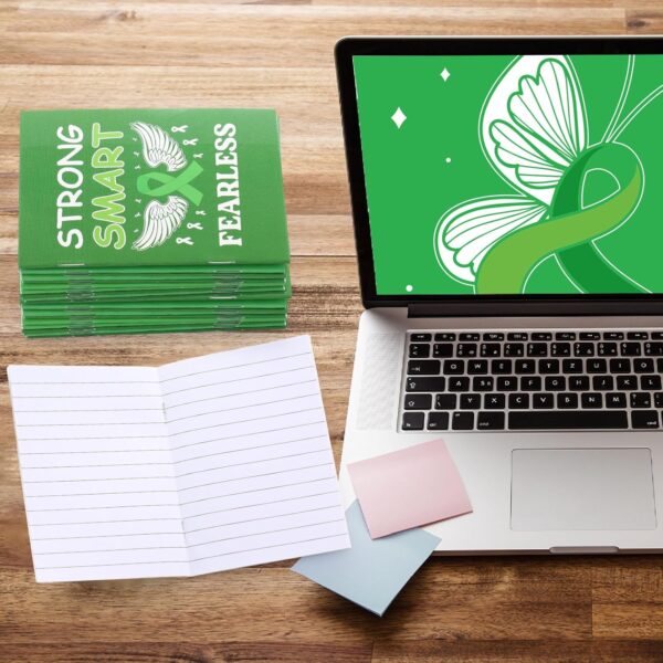 100 Pcs Mini Mental Health Notepads Small Memo Pad Notepads Bulk Mental Health Awareness Green Ribbon Pocket Notebooks, 10 Styles