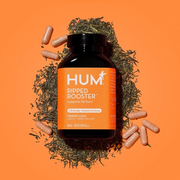 HUM Ripped Rooster - Natural Green Tea Supplement to Boost Metabolism, Control Cravings, Burn Fat & Support a Healthy Diet & Weight Management (60-Count)