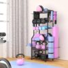 Dumbbell Rack, Home Gym Storage for Dumbbells Kettlebells Yoga Mat & Strength Training Equipments, Weight Rack with Peg Board Organizer, Workout Storage Gym Organizer Gym Equipment Storage