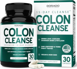 Colon Cleanse & Detox 15 Day Cleanse (30 Count) Intestinal Cleanse Pills & Probiotic for Gentle Laxative & Bowel Relief for Stomach Bloating & Gut Loss Support - Third Party Tested & Made in USA