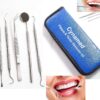 Dental Hygiene set of 5-Stainless Steel Tarter Scraper/Scaling Remover, Dental Toothpick, Mouth Mirror Scaler Tweezer For Calculus &Tartar Removal-Dentists Set is Ideal for Personal Use & Pet Friendly