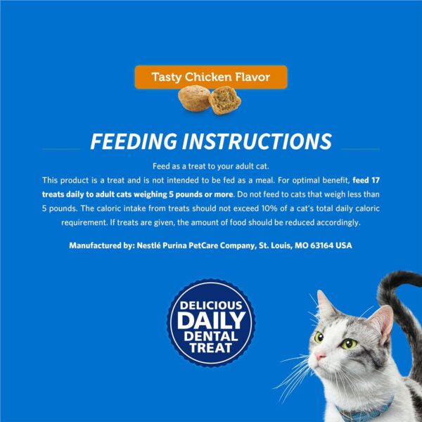 Purina DentaLife Made in USA Facilities Cat Dental Treats, Tasty Chicken Flavor - 19 oz. Pouch