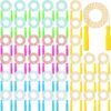 Aoriher 80 Pcs Jump Rope Bulk 7.87 ft Adjustable Stripe Skipping Rope Kids Outdoor Exercise Fitness Equipment for Back to School Class Playground Activities Set, 4 Colors