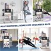 Yoga Mat Storage Rack，Home Gym Storage Rack Gym Workout Equipment Storage Organizer Fitness Weight Rack on Wheels for Yoga Mat,Yoga Block,Foam Roller,Resistance Band,Dumbbell,Kettlebell and Other Workout Accessories