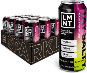 LMNT Sparkling Electrolyte Drink - Black Cherry Lime | 12-Count