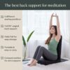 Mindful Modern Folding Pro Meditation Chair - Adjustable Meditation Seat with Back Support and Half Moon Buckwheat Meditation Cushion - Comfortable Mindfulness Living Room Floor Chair
