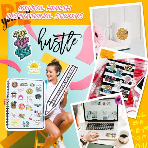 LIFEBE 300Pcs Mental Health Stickers Mental Health Awareness Stickers for Laptop, Water Bottles, Luggage, Computer, Aesthetic Decal for Teens and Adults