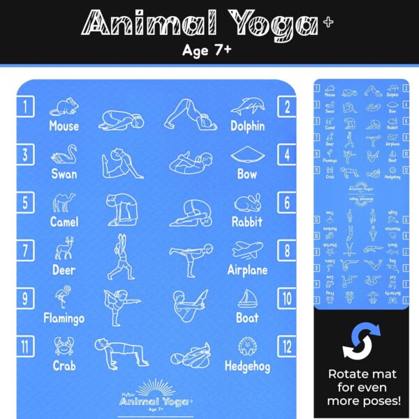Kids Yoga Mat - Non-Slip Lightweight TPE Exercise Mat - Ideal for Boys & Girls (Ages 3-12), Toddlers & Children in Kindergarten, Preschool, School. PVC Free. 6mm Thick. Carry Strap