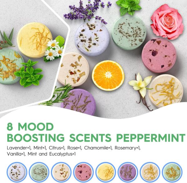 Shower Steamers Aromatherapy Spa Gifts for Women 8 Pack, Shower Bombs Birthday Gifts for Mom with Lavender Natural Essential Oils, Self Care Gifts for Women & Lover