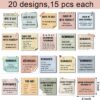 300 Pcs Mental Health Stickers Reminder Decals Laptop Water Bottle Positive Waterproof Stickers Psychology Affirmations Feelings Mental Health Decor for Adult(Warm Color)