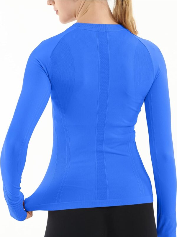 MathCat Seamless Workout Shirts for Women Long Sleeve Yoga Tops Sports Running Shirt Breathable Athletic Top Slim Fit