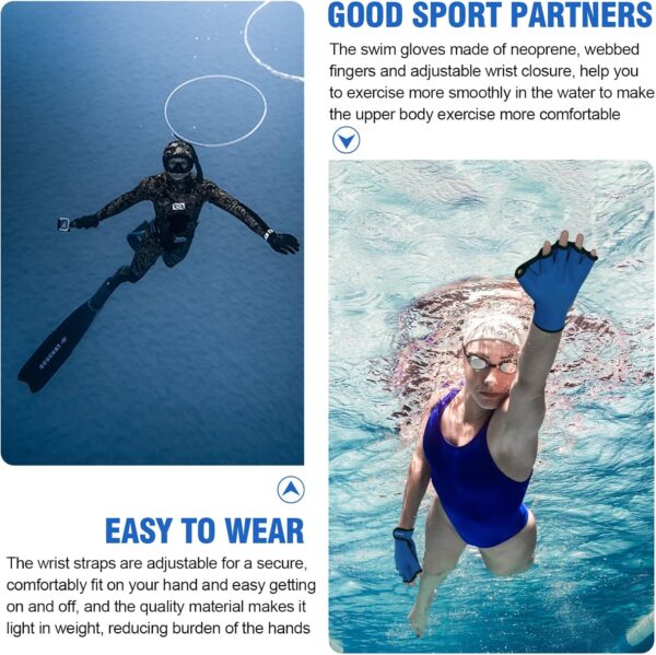 Aquatic Gloves for Helping Upper Body Resistance, Webbed Swim Gloves Well Stitching, No Fading, Sizes for Men Women Adult Children Aquatic Fitness Water Resistance Training