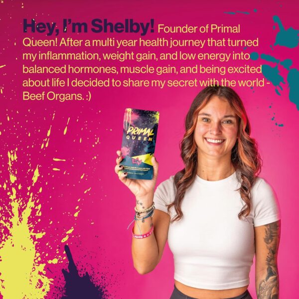 Female-Optimized Beef Organ Superfood Supplement (Beef Liver, Kidney, Heart, & 3 More) - 100% Grass Fed, Pasture Raised Cattle - Balance Hormones, Energy, & More for Women