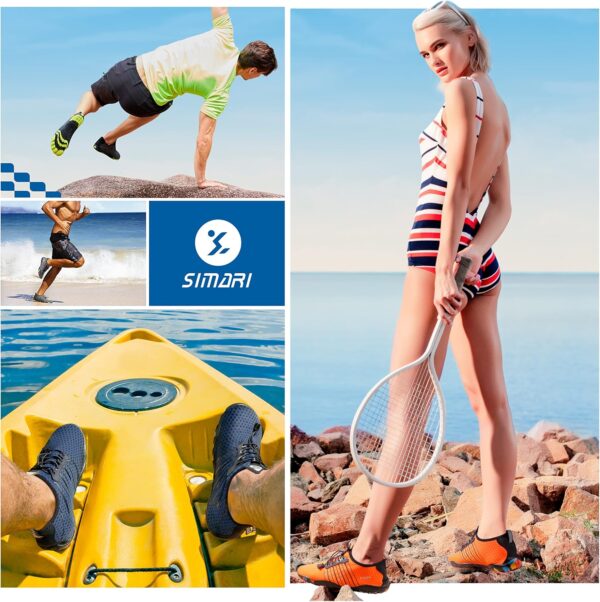 SIMARI Water Shoes for Women Men Barefoot Breathable Quick-Dry Aqua Sports Beach River Hiking Athletic Swim Surf Pool Diving Camping Must Haves Outdoor Gear