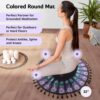 Aila Meditation Cushion with Yoga Mat – Luxurious Meditation Accessories Spiritual Decor Zafu Meditation Cushion – Meditation Floor Pillow for Women Include Extra Cushion Cover – Memory Foam Material
