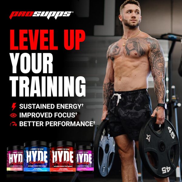 PROSUPPS Mr. Hyde Signature Pre Workout with Creatine, Beta Alanine, TeaCrine and Caffeine for Sustained Energy, Focus Pumps - Endurance Energy Drink Men Women (Blue Razz, 30 Servings)