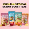 SkinnyBoost 28 Day Detox Tea Kit-1 Daytime (28 Bags) 1 Evening (14 Bags) Non GMO, Vegan, All Natural Teas, Made with Green Tea and Herbal Teas for Natural Detox and Cleanse, Reduce Bloating