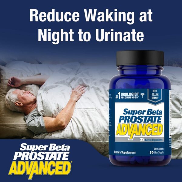 Advanced Prostate Supplement for Men – Reduce Bathroom Trips, Promote Sleep, Support Urinary Health & Bladder Emptying. Beta Sitosterol not Saw Palmetto. (60 Caplets, 1-Bottle)