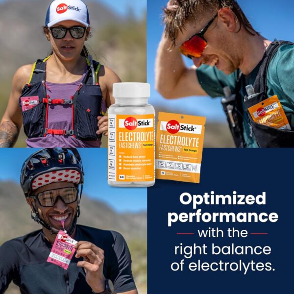 SaltStick Electrolyte FastChews Chewable Tablets | 120 Count - Orange | Salt Tablets for Runners, Sports Nutrition, Hydration Tablets, Electrolyte Chews | 12 Packets of 10 Tablets Each