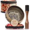 Tibetan Singing Bowl Set – Authentic Hand-Tuned Sound Bowl for Meditation – Complete Meditation Bowl Kit with Cushion, Mallet, Box & Guide – Perfect Tibetan Bell for Yoga, Relaxation, & Sound Healing