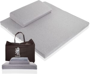 ZenBless Zafu Meditation Cushion Set,Yoga Meditation Pillow for Sitting on Floor,Large Square Meditation Mat and Pillow Set，Meditation Floor Pillow, Washable Cover(27.6")
