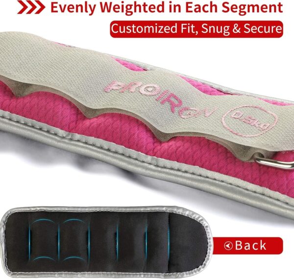 PROIRON Ankle Weights Wrist Leg Weights for Women Men 2/4/6/8LBS Reflective Ankle Weight Set for Fitness Exercise Jogging Aerobics