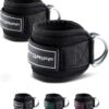 Fitgriff® Ankle Straps V3 for Cable Machine (2 Pieces) - Gym Workout Equipment - Leg Pulley Attachment, Kickback Straps