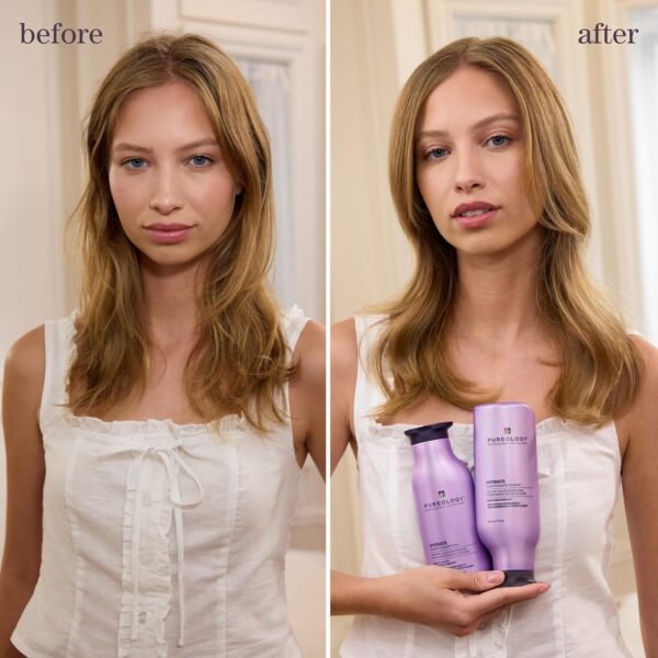 Pureology Hydrate Moisturizing Shampoo | For Medium to Thick Dry, Color Treated Hair | Sulfate-Free | Vegan