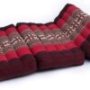 GABUR Foldable Meditation Cushion, 100% Kapok, Red Elephants, 25.5"x19.5"