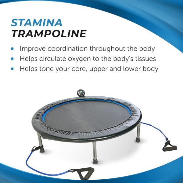 Stamina 36 Inch Fitness Trampoline w/ Foldable Steel Frame, 250 Pound Capacity, Gray