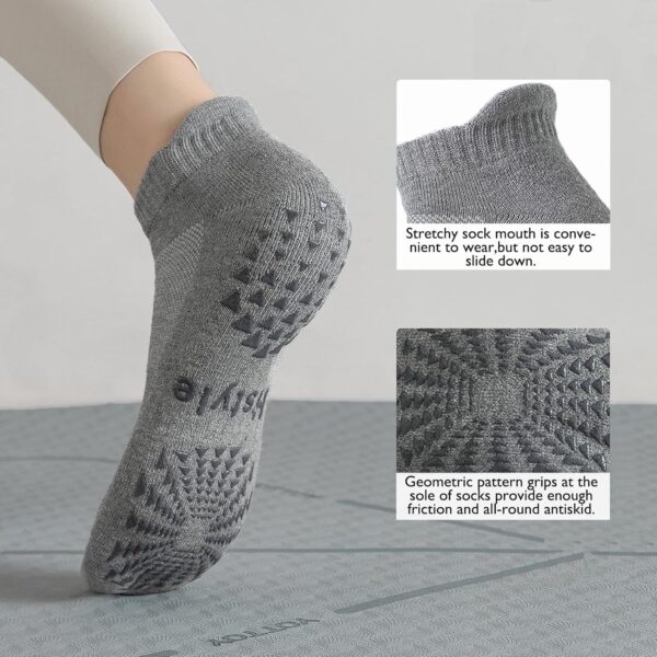 Hstyle 6 Pairs of Yoga Socks with Grips for Women and Men,Ideal for Ballet,Barefoot Workout,Pilates Grip Socks Non Slip Socks