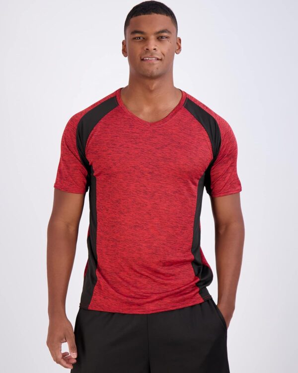 Real Essentials 5 Pack: Men’s V-Neck Dry-Fit Moisture Wicking Active Athletic Tech Performance T-Shirt