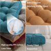 Floor Pillow, Square Floor Seating Pillow Cushion, Meditation Yoga Seat Kneeling Pillows Cushions Mat Pad, Solid Thick Tufted for Living Room, Balcony, Outdoor, 21.7x21.7 Inch (Orange)