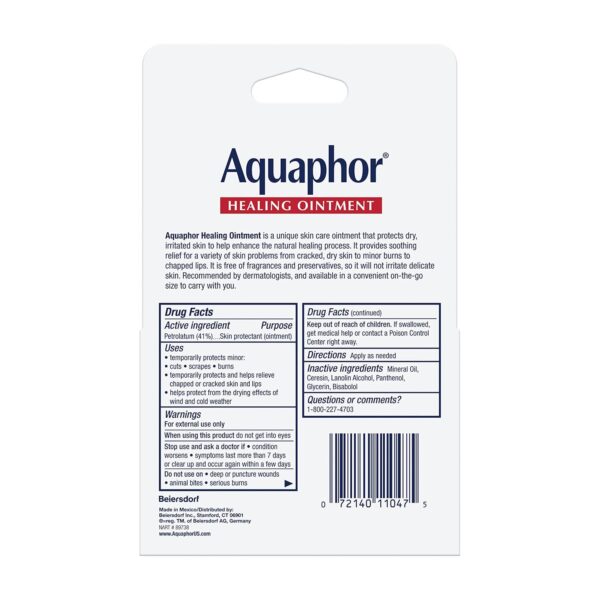 Aquaphor Healing Ointment Advanced Therapy Skin Protectant, Dry Skin Body Moisturizer, 0.35 Oz Tube, Pack of 2