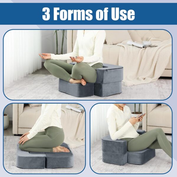 MABOZOO Meditation Chair with Back Support, 3 Shapes Floor Pillow Meditation Cushion Removable Washable for Sitting on Floor