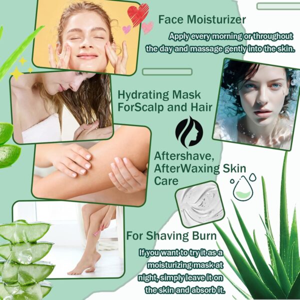 99% Purity Aloe Vera Gel - Hydrating Aloe Vera Gel for Face and Skin,No Sticky Moisturizing Aloe Gel(5 pcs)