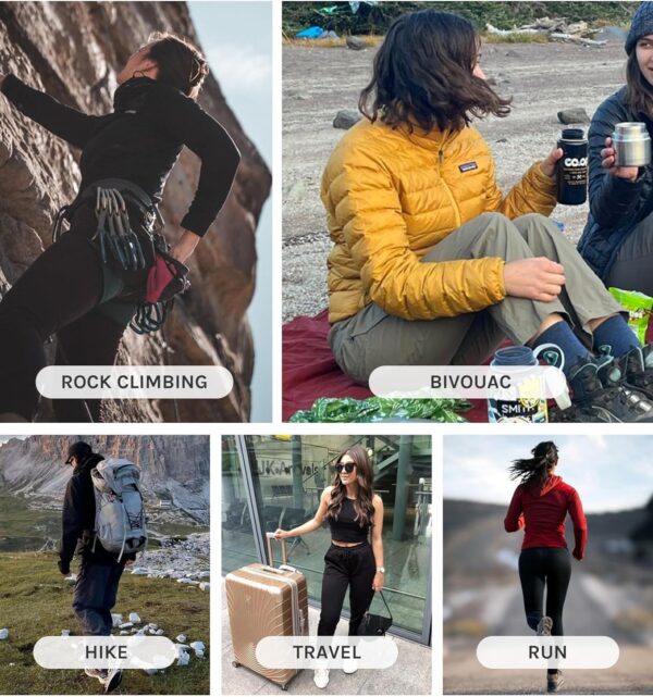 Women's Hiking Cargo Pants Quick Dry Lightweight Joggers with Multiple Zipper Pockets Adjustable Cuffs for Travel