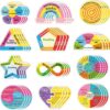 96 Pcs Breath Calm Anxiety Sensory Stickers Reusable Mindfulness Stickers Calming Strips Adhesive Sensory Strips for School Office Classroom Desk Adults Teens Counselor Tension Fidget Supplies