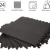 EVA Foam Mat Tiles 24-Pack - 96 SQ FT of Interlocking Padding for Garage, Playroom, or Gym Flooring - Exercise Mat or Baby Playmat by Stalwart (Black)