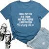 LOOKFACE Women Short Sleeve Tees I Will Put You Graphic Cute T Shirts
