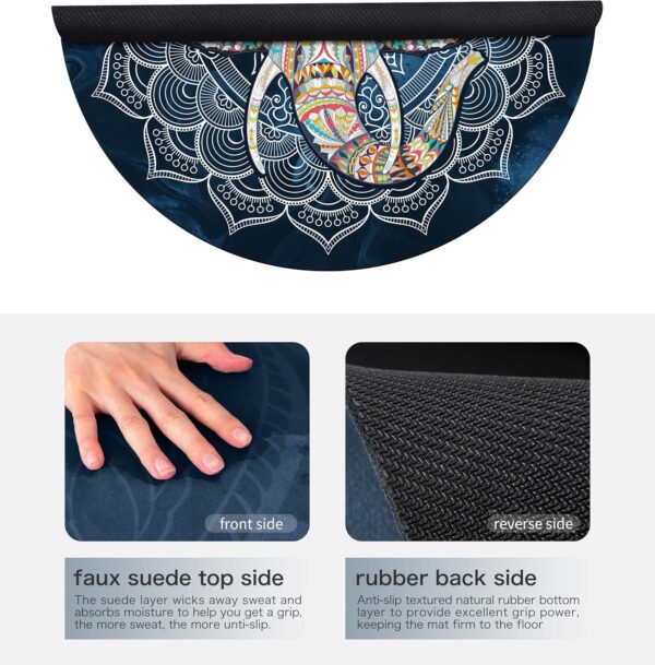 Round Meditation Pilates Yoga Mat Luxury Suede Large Yoga Mat Natural Rubber Non-Slip Base is ery Suitable for Meditation, Stretching, Yoga Environmental Protection, Fitness Exercise, Home and Outdoor. 140CM Diameter