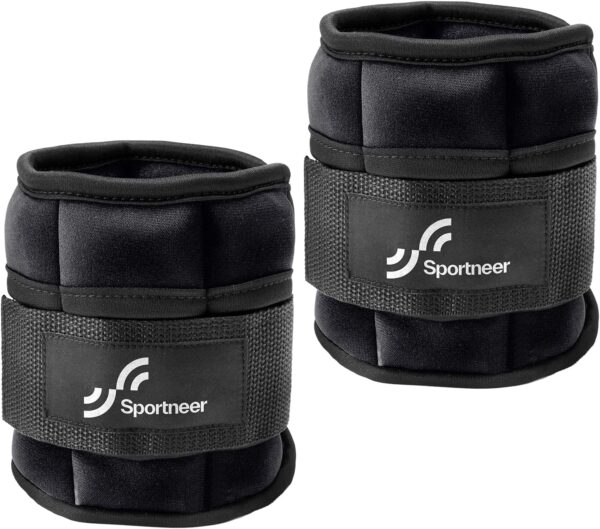 Sportneer Adjustable Ankle Weights for Women and Men 7 lbs/Pair Adjustable Leg Weights with Secure Straps, Strength Training Weighted for Yoga, Walking, Running, Aerobics, Gym, Physical Therapy