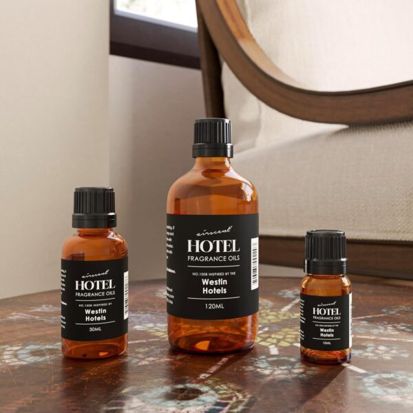 Hotel Diffuser Oil Inspired by The Westin Hotel Scent - AirScent No. 1008 Fragrance Oil Blend - 10 mL, .34 fl oz Glass Bottle with Dropper Cap for Aromatherapy Diﬀusers and Humidifiers
