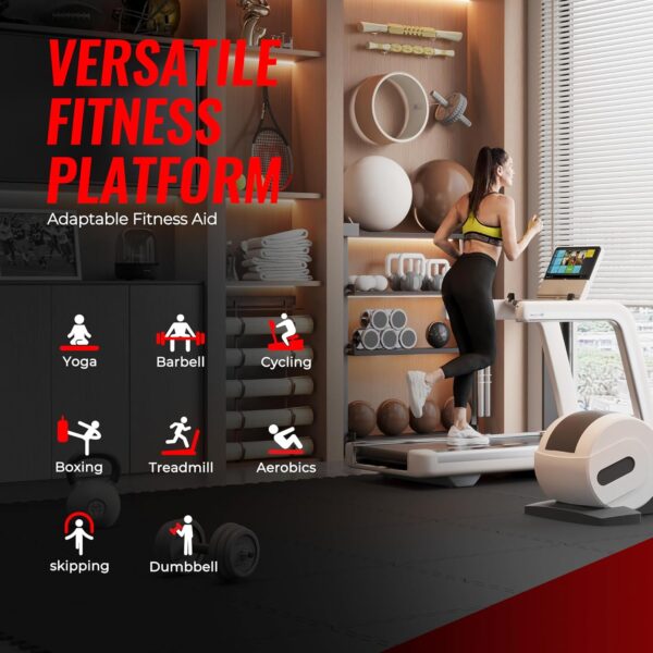 SUPERJARE 0.79'' Extra-Thick Exercise Equipment Mats, 12 Pcs 48 Sq Ft Rubber Top Floor Tiles with High Density EVA Foam, Interlocking Gym Flooring for Home Gym, Workout Mat, Black