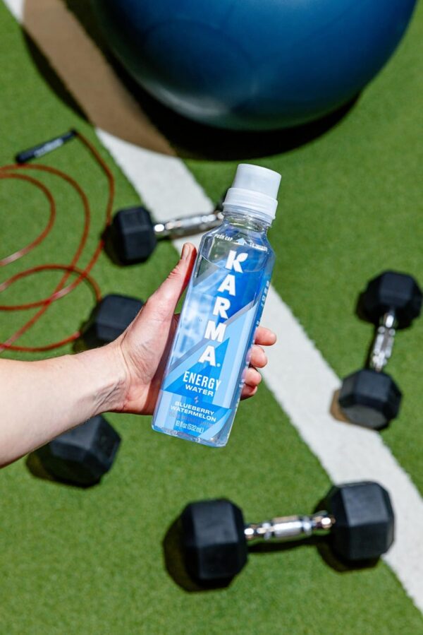 Karma Natural Energy Drink - 12 Pack, Raspberry Peach Caffeinated Water - Clean Focus & Energy Boost