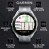Wearable4U - Garmin Forerunner 965 Premium GPS Running and Triathlon 47mm Smartwatch with AMOLED Touchscreen Display, Titanium Bezel with Whitestone Silicone Band with Black Earbuds Bundle